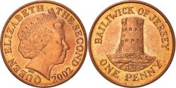 World Coins - Coin, Jersey, Elizabeth II, Penny, 2002, , Copper Plated Steel, KM:103