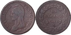 World Coins - France, 1 Décime, Dupré, AN 5, Paris, Copper, , Gadoury:187