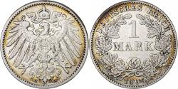 World Coins - GERMANY - EMPIRE, Wilhelm II, Mark, 1905, Karlsruhe, AU(55-58), Silver, KM:14