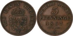 World Coins - Germany, Kingdom of Prussia, Wilhelm I, 3 Pfennig, 1867, Berlin, Copper