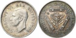 World Coins - South Africa, George VI, 3 Pence, 1945, Pretoria, Silver, , KM:26