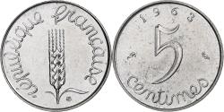 World Coins - France, 5 Centimes, Épi, 1963, Paris, Stainless Steel, MS(60-62), Gadoury:172