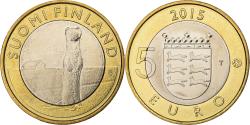 World Coins - Finland, 5 Euro, Stoat in Ostrobothnia, 2015, Vantaa, Bi-Metallic,