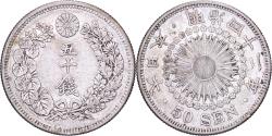 World Coins - Japan, Mutsuhito, 50 Sen, Meiji Era, Yr. 42 (1909), Silver,
