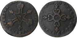 World Coins - France, Louis XIV, Six deniers dits "dardenne", 1712, Montpellier, Copper
