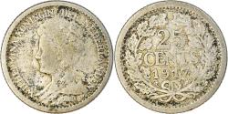 World Coins - Coin, Netherlands, Wilhelmina I, 25 Cents, 1917, , Silver, KM:146