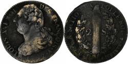 World Coins - France, Louis XVI, 2 sols François, 1792 / AN 4, Paris, Métal de cloche