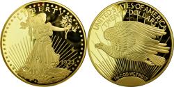 World Coins - France, Medal, Reproduction Twenty Dollars Liberty, 2014, , Copper Gilt