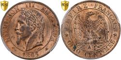 World Coins - France, Napoleon III, 5 Centimes, 1865, Paris, Bronze, PCGS,