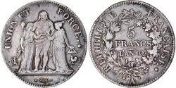 World Coins - Coin, France, Union et Force, 5 Francs, An 10, Paris, , Silver