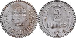 World Coins - Hungary, 2 Filler, 1940, Budapest, Steel, , KM:518.2