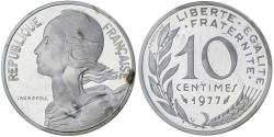 World Coins - France, 10 Centimes, Marianne, 1977, MDP, Piéfort, Silver,