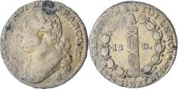 World Coins - France, Louis XVI, 12 deniers françois, 1792 / AN 4, Paris, rose,