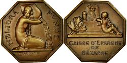 World Coins - France, Token, Caisse d'Épargne de Sézanne, Bronze, Dammann,