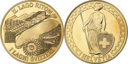 World Coins - Switzerland, Medal, Il Lago Ritom, I Laghi Svizzeri, Copper-Nickel Gilt