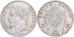 World Coins - France, Napoleon III, 5 Francs, 1868, Strasbourg, Silver,