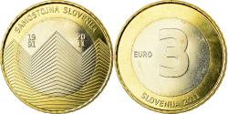 World Coins - Slovenia, 3 Euro, 20ème anniversaire de l'indépendance, 2011,