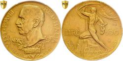 World Coins - Italy, Vittorio Emanuele III, 100 Lire, 1925, Rome, Gold, PCGS, , KM:66