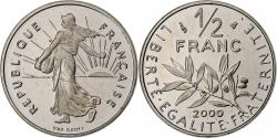 World Coins - France, 1/2 Franc, Semeuse, 2000, Pessac, Proof, Nickel,