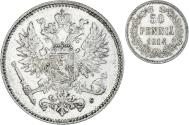 World Coins - Coin, Finland, Nicholas II, 50 Penniä, 1914, Helsinki, , Silver