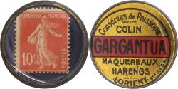 World Coins - Coin, France, Conserves de Poissons Gargantua, 10 Centimes, Timbre-Monnaie
