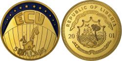 World Coins - Liberia, 5 Dollars, Ecu, 2001, Proof, Copper-nickel,