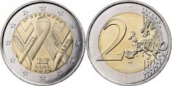 World Coins - France, 2 Euro, World AIDS Day, 2014, Paris, Bi-Metallic,