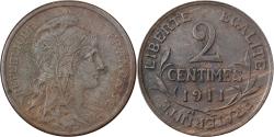 World Coins - France, 2 Centimes, Daniel-Dupuis, 1911, Paris, Bronze, , Gadoury:107