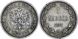 World Coins - Coin, Finland, Alexander II, Markka, 1874, Helsinki, , Silver, KM:3.2