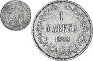 World Coins - Coin, Finland, Alexander III, Markka, 1892, Helsinki, , Silver, KM:3.2