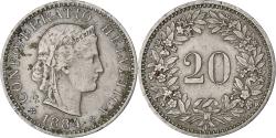 World Coins - Switzerland, 20 Rappen, Libertas, 1884, Bern, Nickel, , KM:29