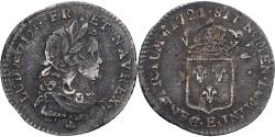 World Coins - France, Louis XV, 1/12 Ecu de France, 1721, Tours, reformed, Silver,