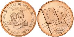 World Coins - Lithuania, 2 Euro Cent, PRUEBA-TRIAL ESSAI., 2003, Copper,