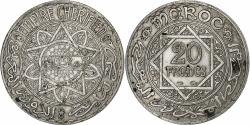 World Coins - Morocco, Mohammed V, 20 Francs, AH 1352/1933, Paris, Silver,