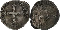World Coins - France, Henri III, 1/4 Ecu, Uncertain date, Nantes, Silver,