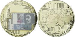 World Coins - Switzerland, Medal, Confédération Helvétique, Billet de 100 Francs Borromini