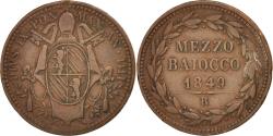 World Coins - Coin, ITALIAN STATES, PAPAL STATES, Pius IX, Mezzo (1/2) Baiocco, 1849, Rome