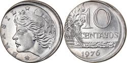 World Coins - Coin, Brazil, 10 Centavos, 1976, error off center strike, , Stainless
