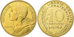 World Coins - France, 10 Centimes, Marianne, 1976, Paris, FDC, Aluminum-Bronze,