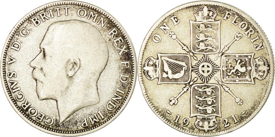 World Coins - Coin, Great Britain, George V, Florin, Two Shillings, 1921, , Silver