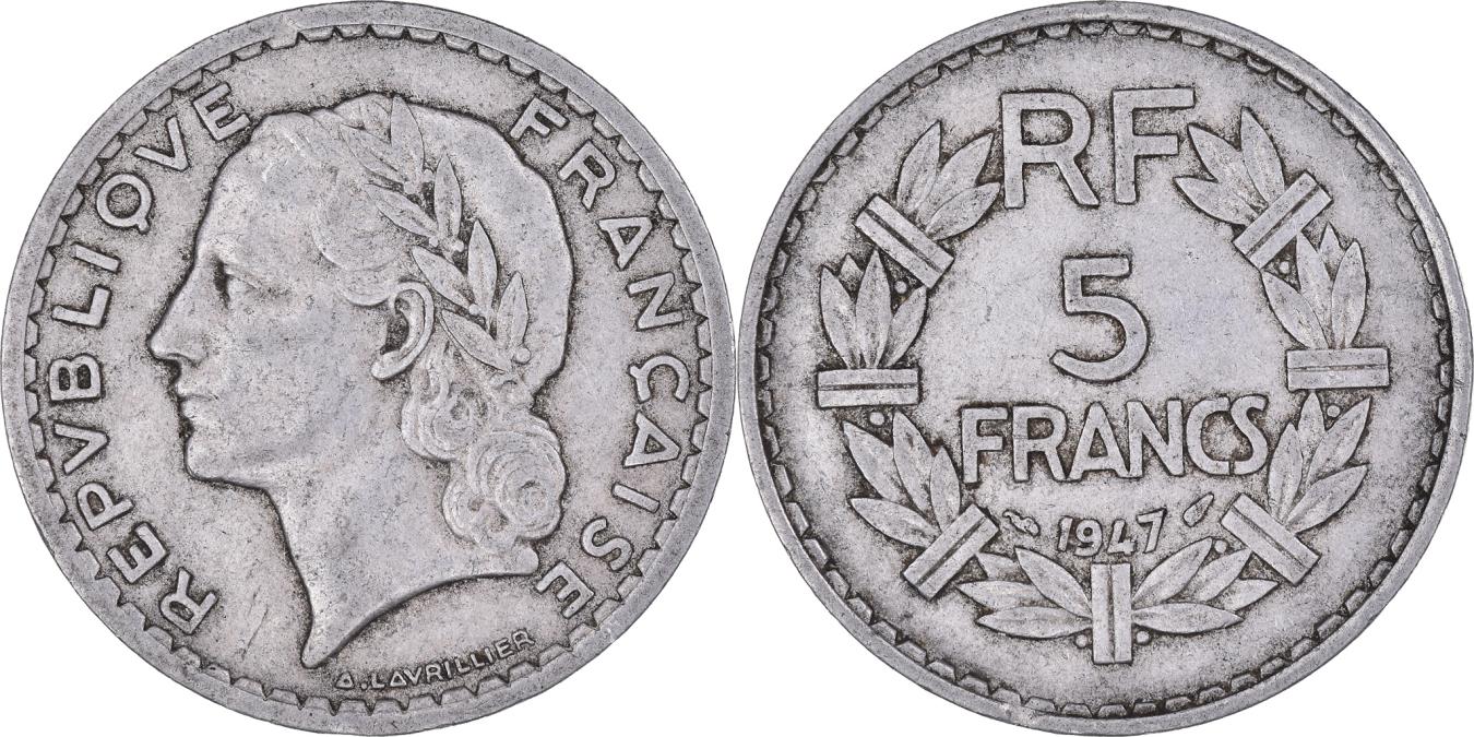 Coin France 5 Francs 1947 European Coins