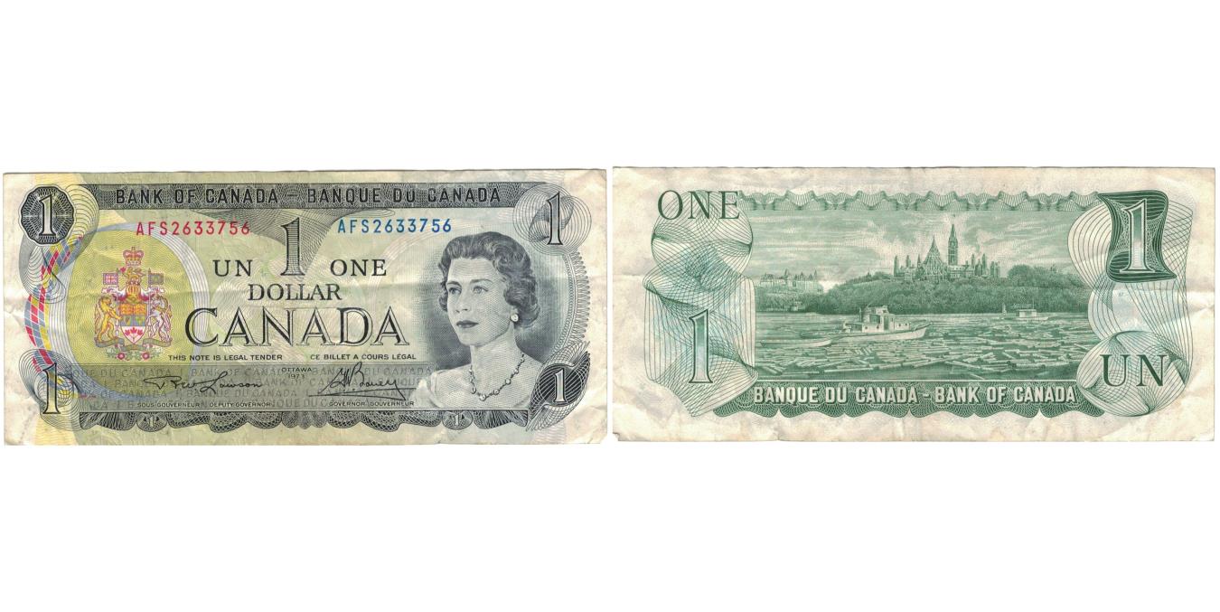 1 Dollar 1973 Vintage Canadian Money Editorial Photography - Image of  loose, compare: 32056492