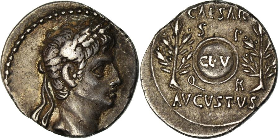 Coin, Augustus, Denarius, 19-18 BC, Caesaraugusta, , Silver, RIC:36a