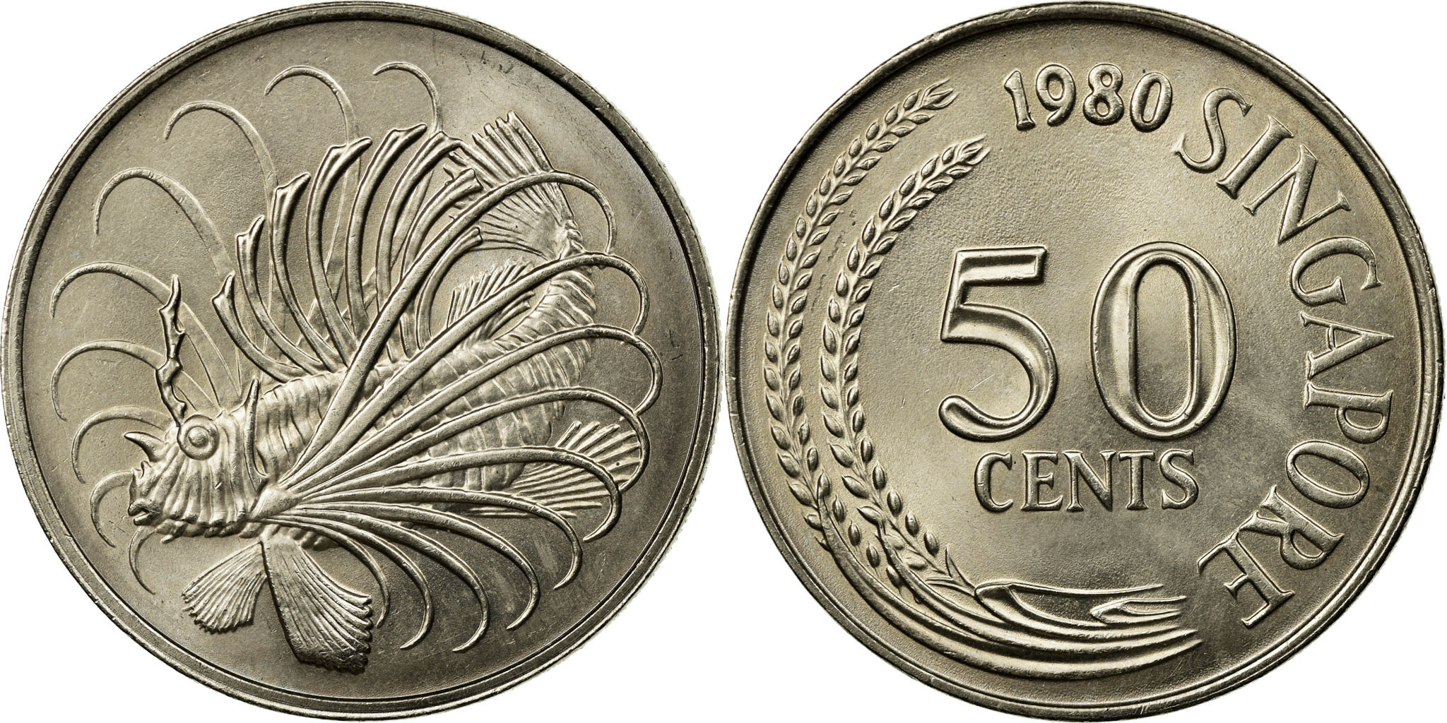 Coin, Singapore, 50 Cents, 1980, Singapore Mint, , Copper-nickel, KM:5