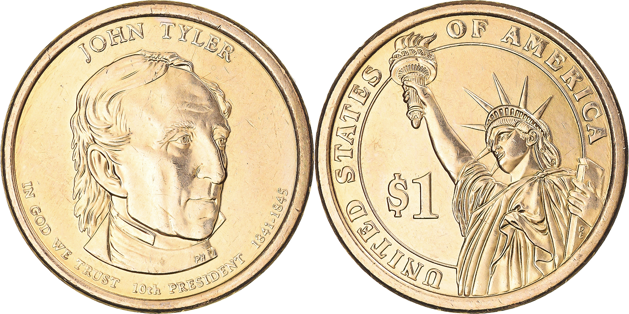 John Tyler Dollar Coin  Presidential Dollar Coins