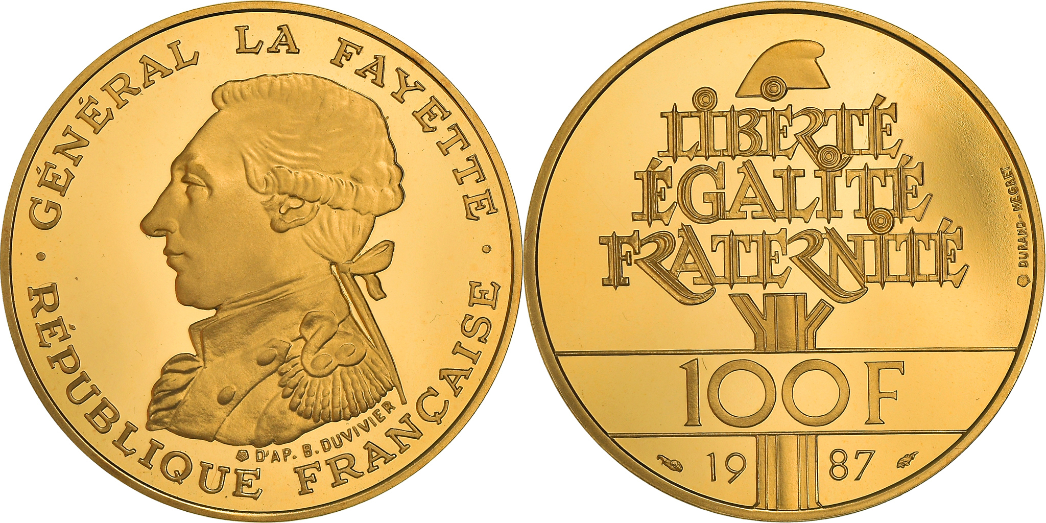 Coin, France, La Fayette, 100 Francs, 1987, , Gold, KM:962b