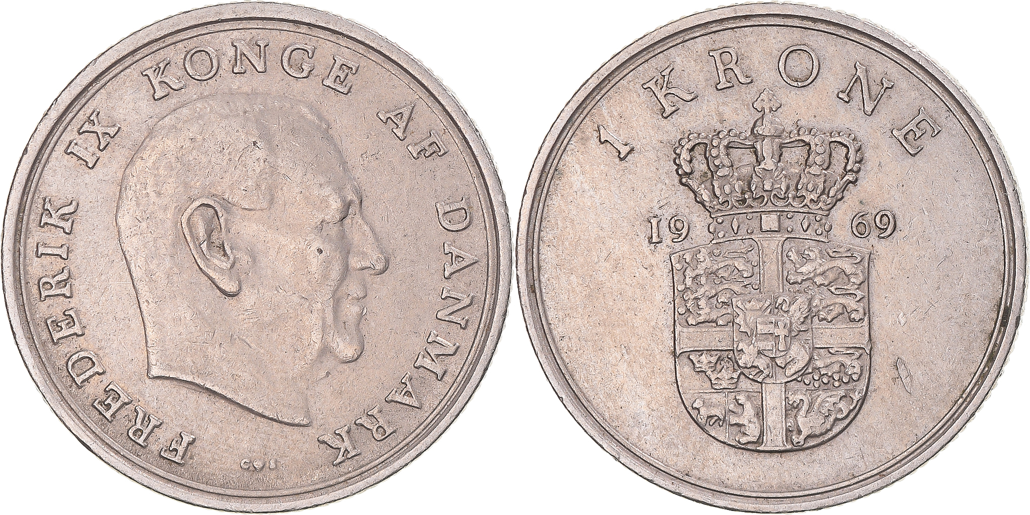 Coin, Denmark, Krone, 1969 | European Coins