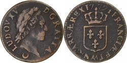 World Coins - France, Louis XV, 1/2 Sol, Demi sol à la vieille tête, 1772, Metz, Copper