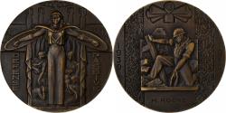 World Coins - France, Medal, Art Déco, Défense Passive, 1939-1945, Bronze, Cochet,