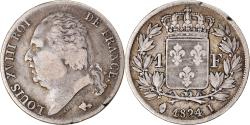 World Coins - Coin, France, Louis XVIII, Louis XVIII, Franc, 1824, Limoges, Very rare
